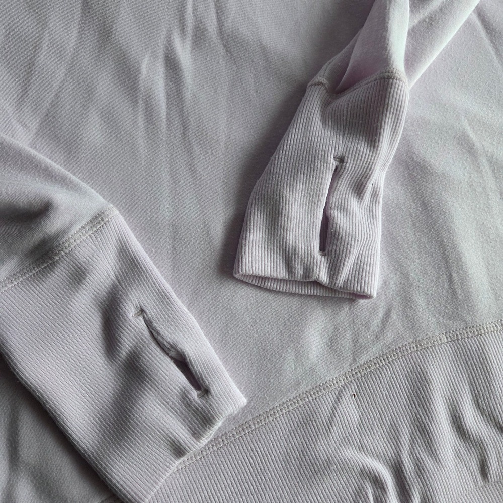 Athleta Coaster Luxe Sweatshirt Baby Pink Super Soft Thumbhole Pullover Medium - Picture 3 of 7